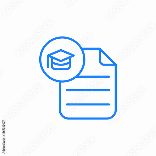 document graduation cap essay icon sign vector