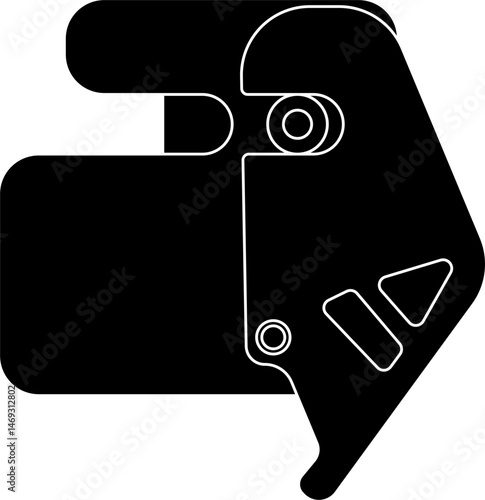 Archery finger tab silhouette vector