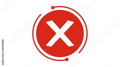 Stop or Reject Icon – Red Cross Animated	
