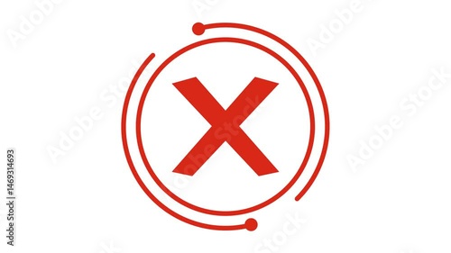 Stop or Reject Icon – Red Cross Animated	

