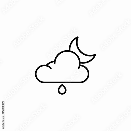 moon drizzle icon sign vector