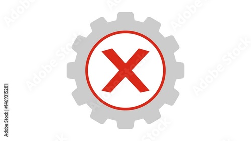 Stop or Reject Icon – Red Cross Animated	
