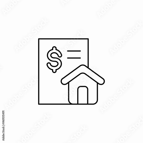 mortgage document icon sign vector