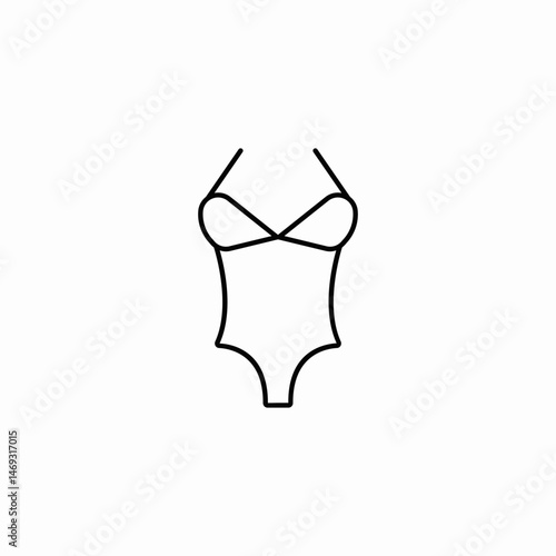 one piece swimsuit icon sign vector
