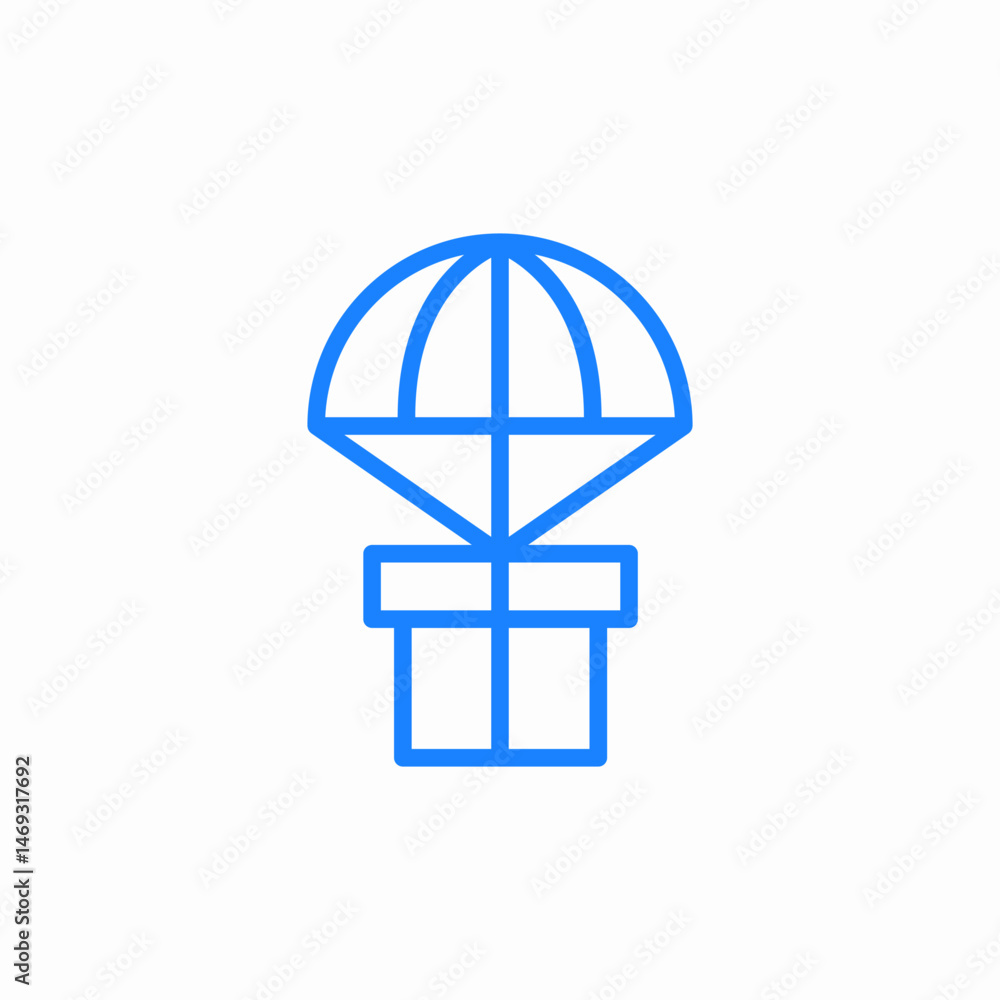 parachute gift icon sign vector parachute gift icon sign vector