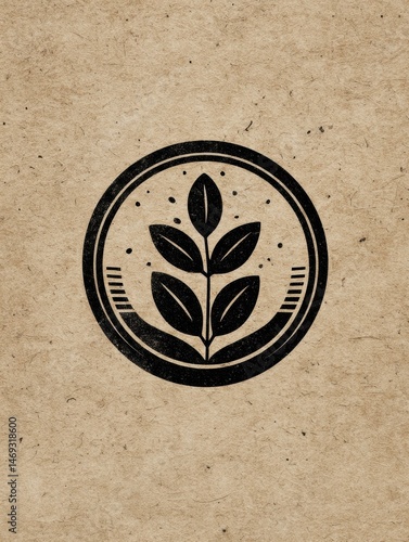 Obraz na płótnie Farm Logo Design Featuring a Classic Stamp Style on a Textured Beige Background for Rustic Aesthetic Appeal Generative AI w salonie