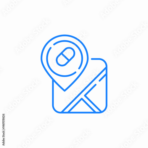 pharmacy location icon sign vector