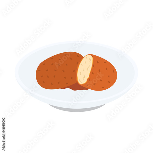 ゼリーフライ。フラットなベクターイラスト。
Zer ī furai. Flat vector illustration.