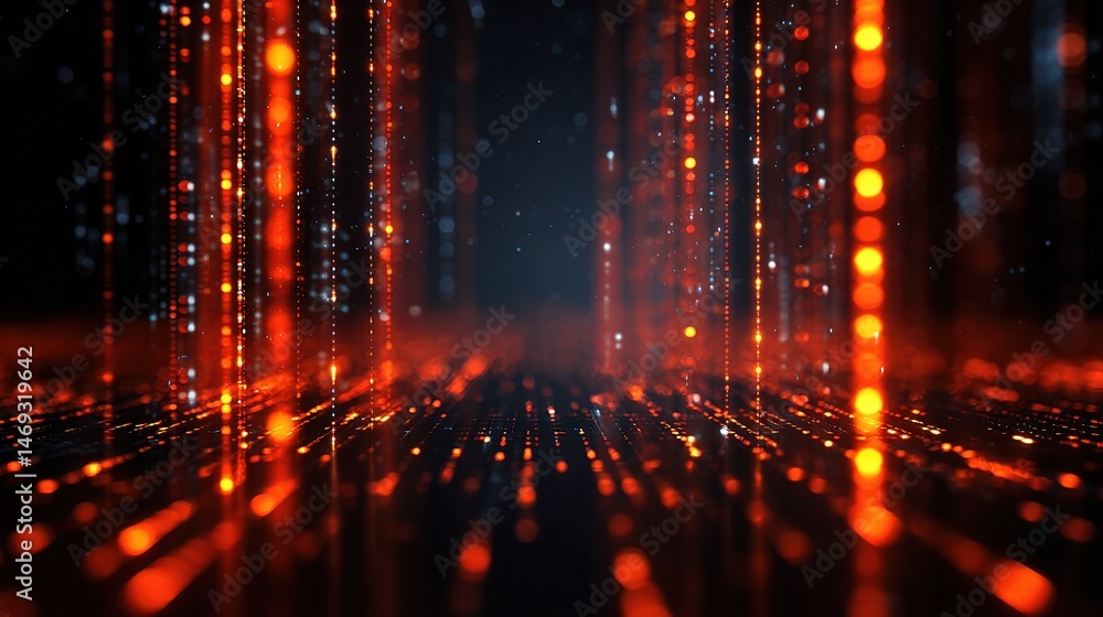 Abstract Neon Digital Interface with Glowing Lines and Particles Abstract Neon Digital Interface with Glowing Lines and Particles