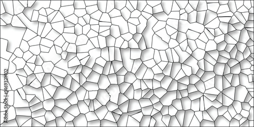 Abstract polygonal pattern with interconnected black lines and subtle shading effect creates a visually interesting and contemporary background suitable for various design applications.