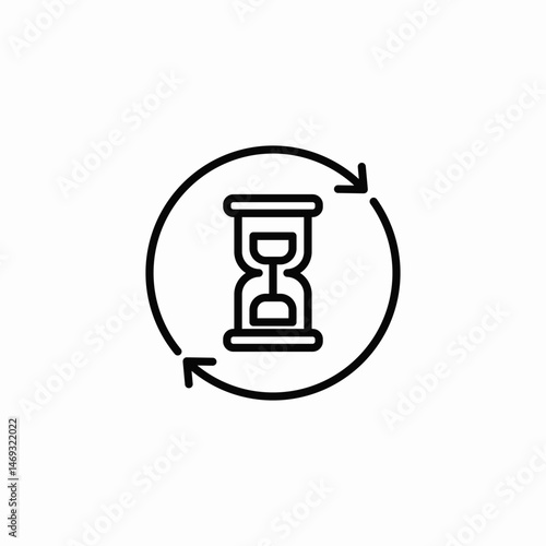 recycling time icon sign vector