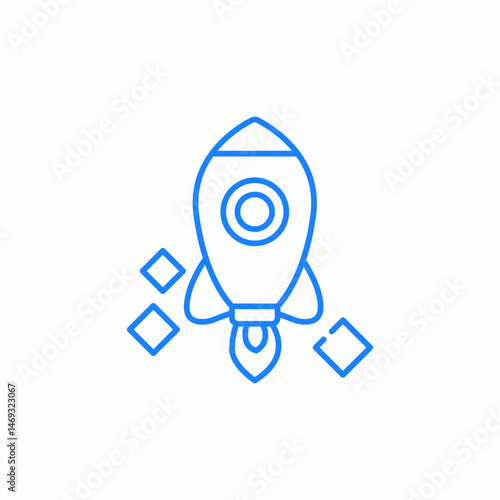 rocket launch icon sign vector