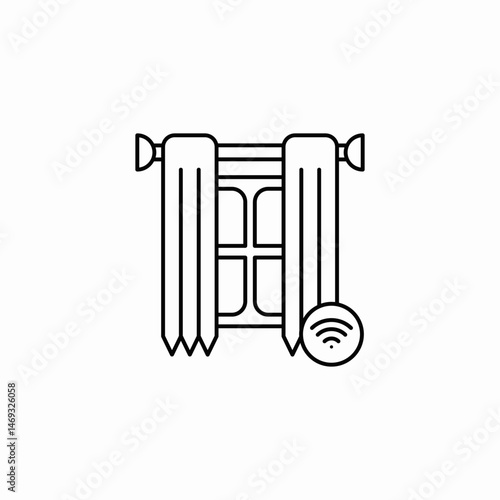 smart curtains icon sign vector
