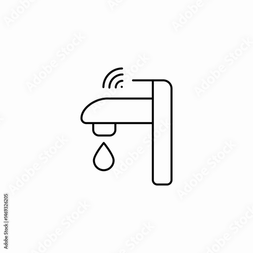 smart faucet icon sign vector