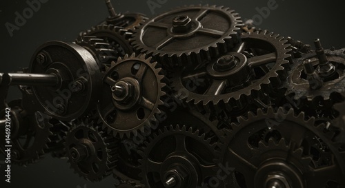 Wallpaper Mural Intricate gears and cogs mechanical system Torontodigital.ca