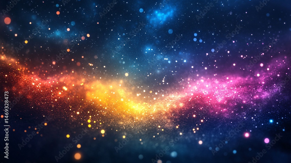 Fototapeta premium colorful city lights under a starry sky background