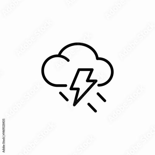 strong thunder icon sign vector