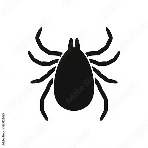 Minimal tick insects icon design, black silhouette vector illustration on white