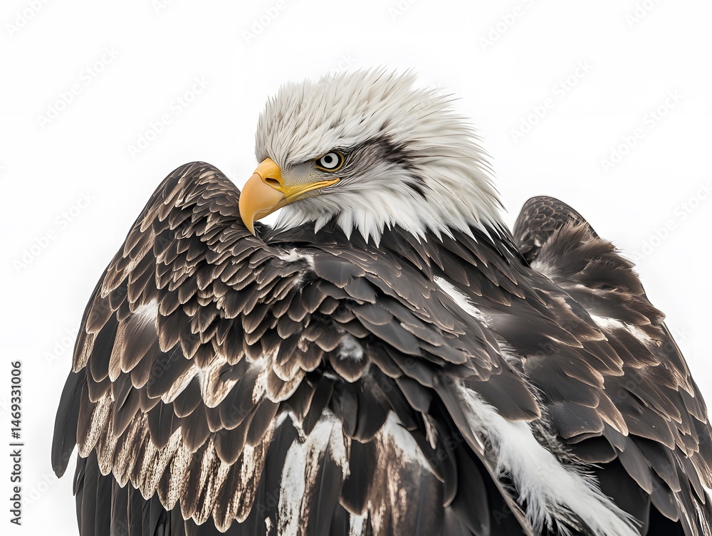 Obraz premium Majestic Eagle Portrait: A Wildlife Photography Close-Up of the Powerful Avian Predator in its Natural Habitat