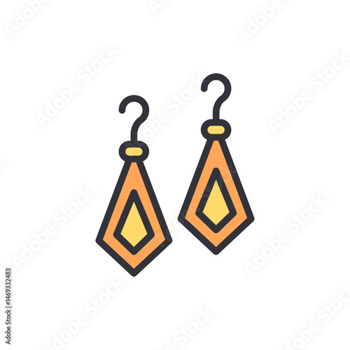 Geometric dangle earrings illustration with jewelry elegance and style