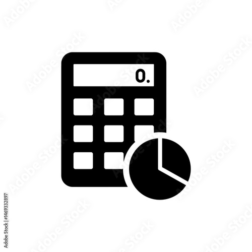 Calculator with Pie Chart Representing Financial Analysis and Business Calculations