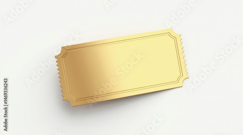 Blank Golden Ticket Mockup.