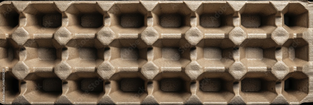 Flat Top-Down View of Egg Crate Shadow Featuring a Central Label Area for Text or Design Purposes Generative AI