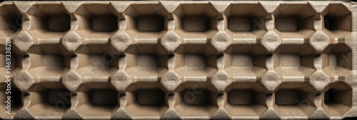 Flat Top-Down View of Egg Crate Shadow Featuring a Central Label Area for Text or Design Purposes Generative AI