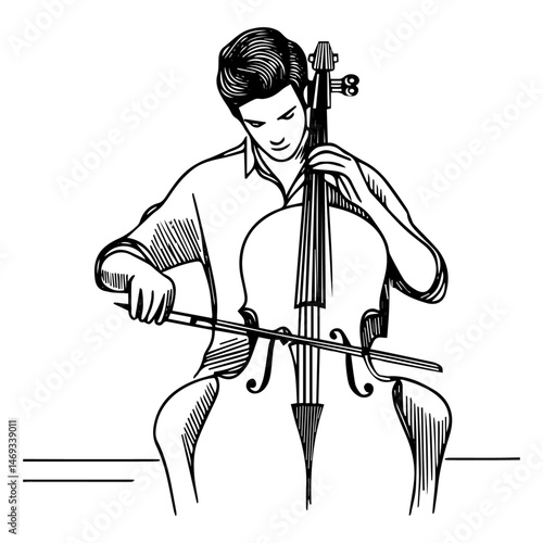 Cellist Illustration