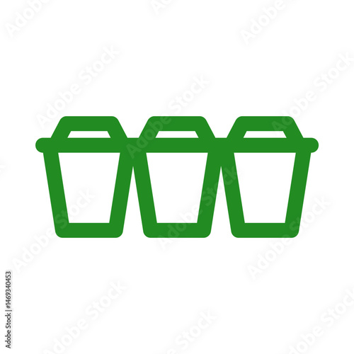 Green Trash Can Icon Vector Graphic