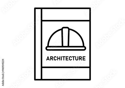 Icono negro de libro de arquitectura