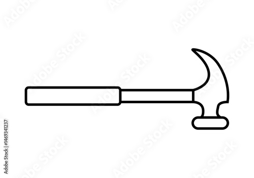 Icono negro de martillo en fondo blanco
