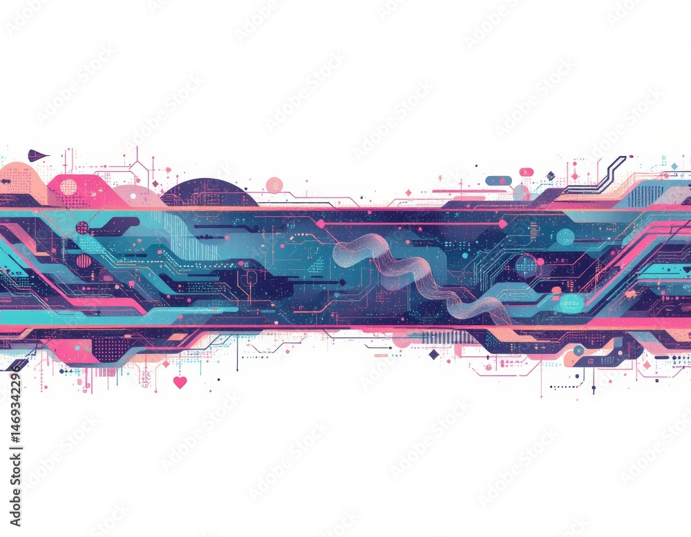 Abstract Technology Circuit Board Design