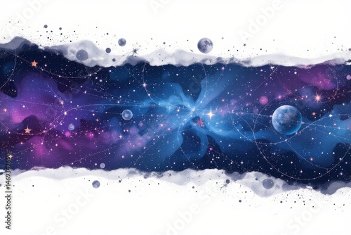 Obraz na płótnie Cosmic Galaxy with Stars and Planets w salonie