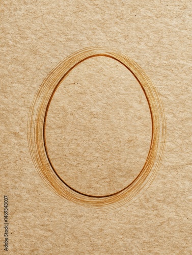 Crafted Kraft Paper Texture Featuring an Outlined Egg Shape for Creative Design Projects Generative AI