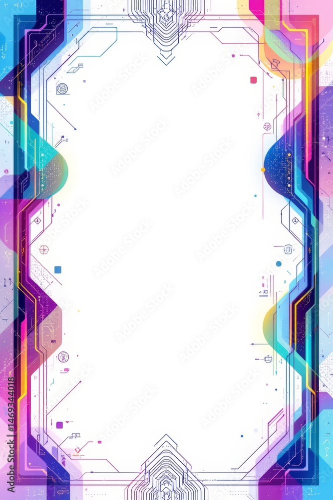 Abstract Technology Frame with Geometric Design