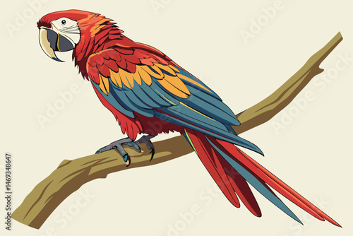 92 colorful tropical parrot, realistic, highly detailed, 8k, 3D render, studio lighting, photorealistic, illustration