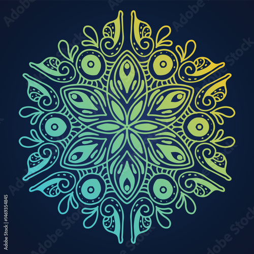 All colorful Hand drawn mandala