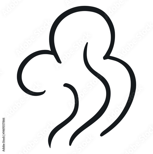Hand drawn smoke or steam swirl