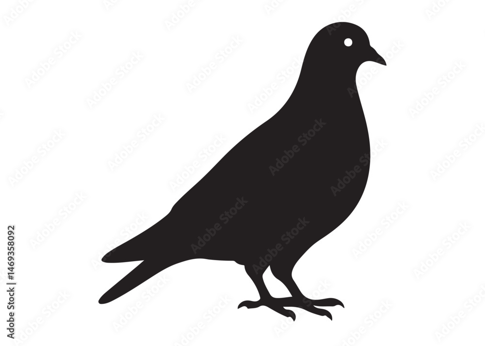 Obraz premium pigeon logo silhouette vector, beautiful dove bird logo icon vector, pigeon bird logo silhouette, silhouette of a pigeon logo icon vector of a pigeon design on white background