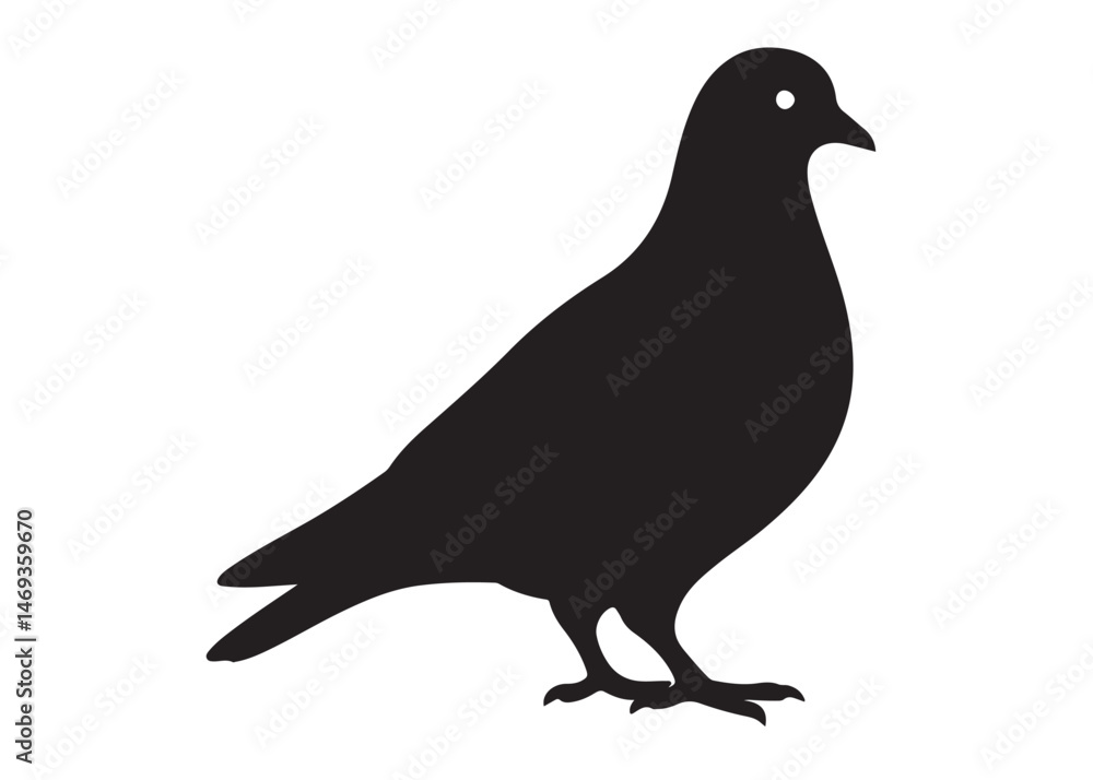 Obraz premium pigeon logo silhouette vector, beautiful dove bird logo icon vector, pigeon bird logo silhouette, silhouette of a pigeon logo icon vector of a pigeon design on white background