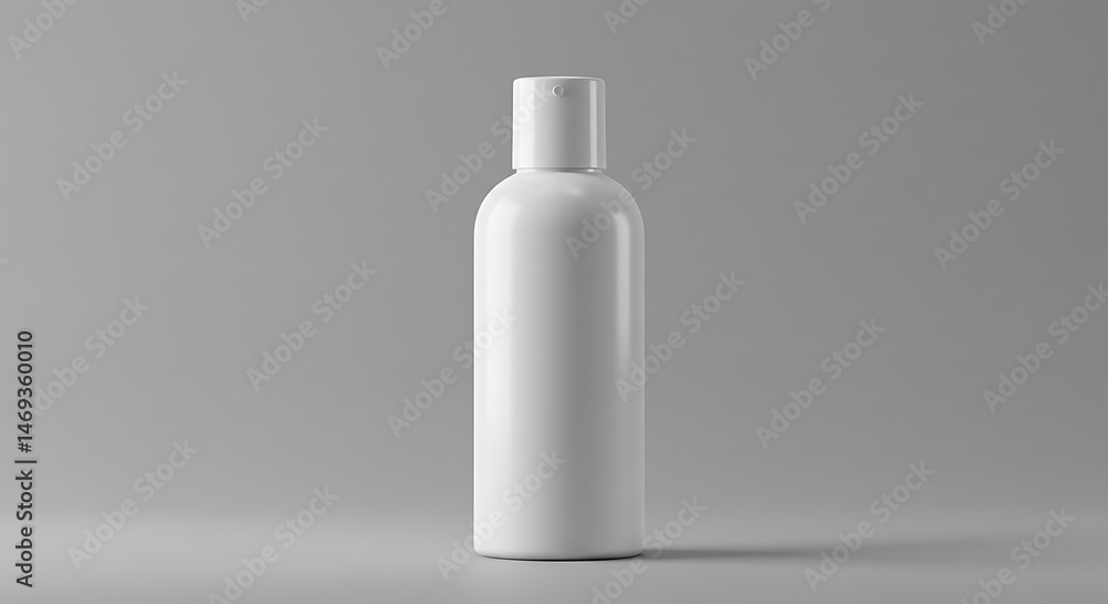 White Plastic Bottle Mockup: Clean Minimalist Design for Product Presentation White Plastic Bottle Mockup: Clean Minimalist Design for Product Presentation