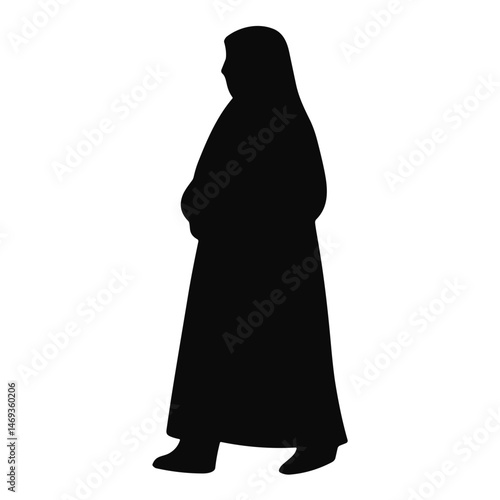Muslim woman using abaya silhouette
