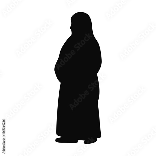 Muslim woman using abaya silhouette