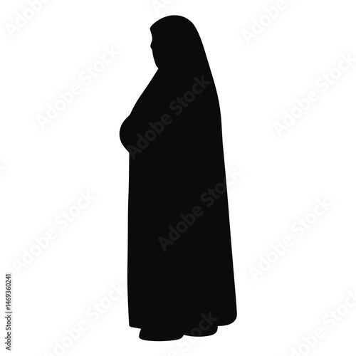 Muslim woman using abaya silhouette