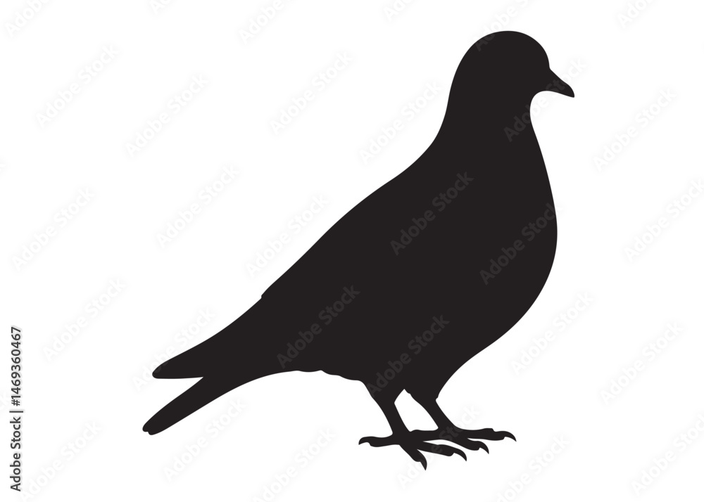 Obraz premium pigeon logo silhouette vector, beautiful dove bird logo icon vector, pigeon bird logo silhouette, silhouette of a pigeon logo icon vector of a pigeon design on white background