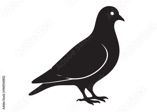 pigeon logo silhouette vector, beautiful dove bird logo icon vector, pigeon bird logo silhouette, silhouette of a pigeon logo icon vector of a pigeon design on white background