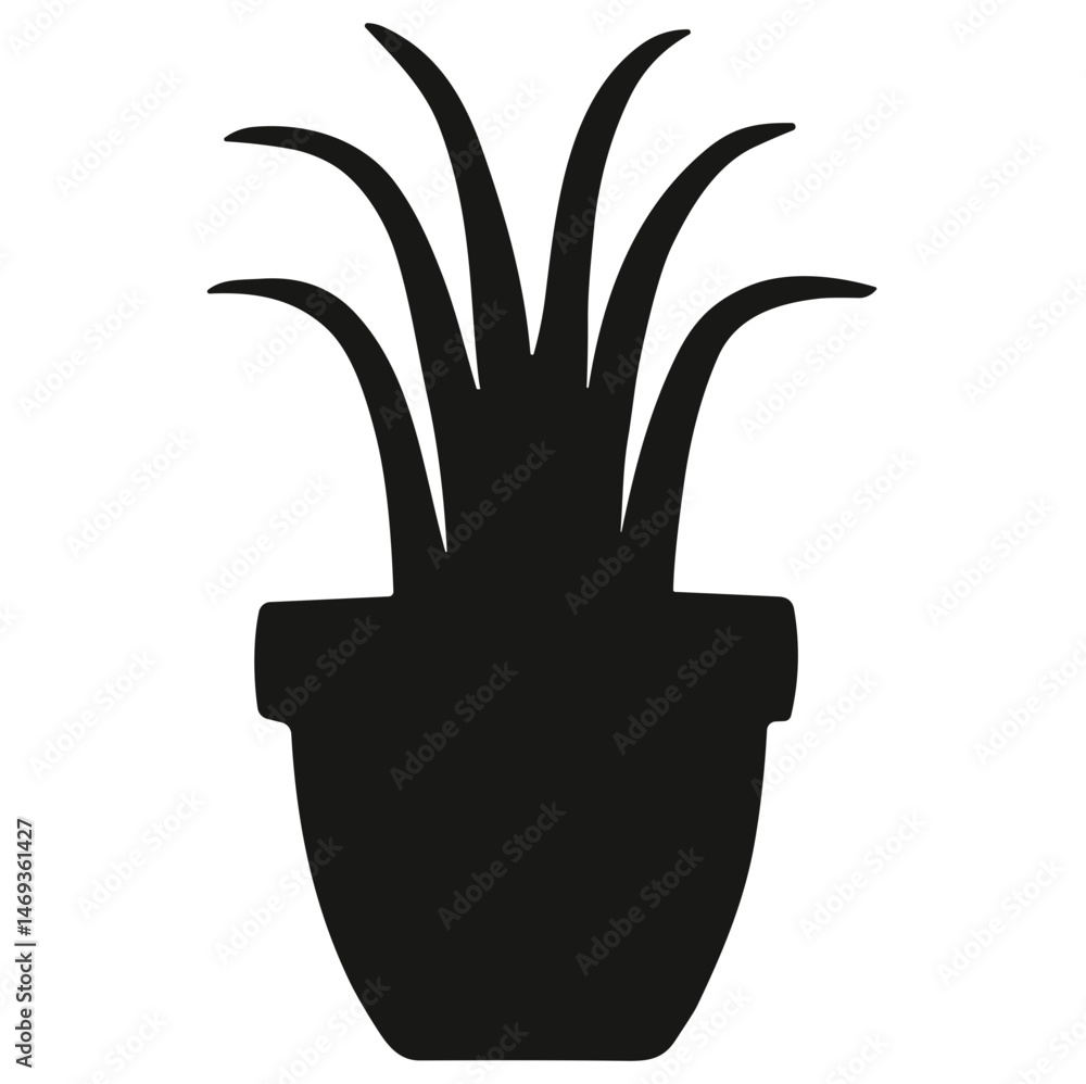 Obraz premium Potted houseplant silhouette