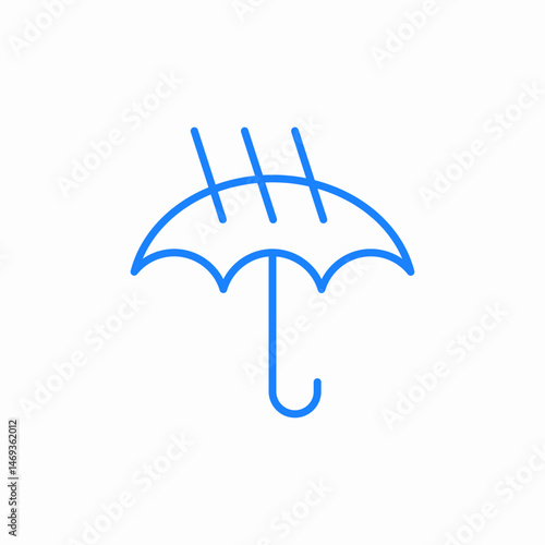 open umbrella in rain icon sign vector
