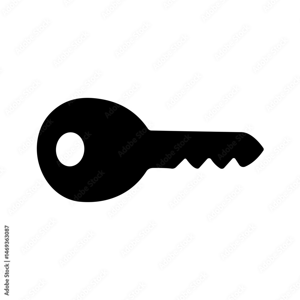 Silhouette of door key Silhouette of door key